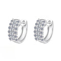 Elegant Moissanite Hoop Earrings for Women with Floral Motifs in Sterling Silver