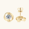 Earrings Sterling Silver Moissanite Embrace Stud Earrings with Swirl Design
