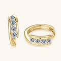 Earrings Sparkling Moissanite Hoop Earrings S925 Sterling Silver with Four Stone Channel Setting