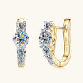 Earrings Luxury Two-Tone Moissanite Hoop Earrings with Sterling Silver Huggie Design