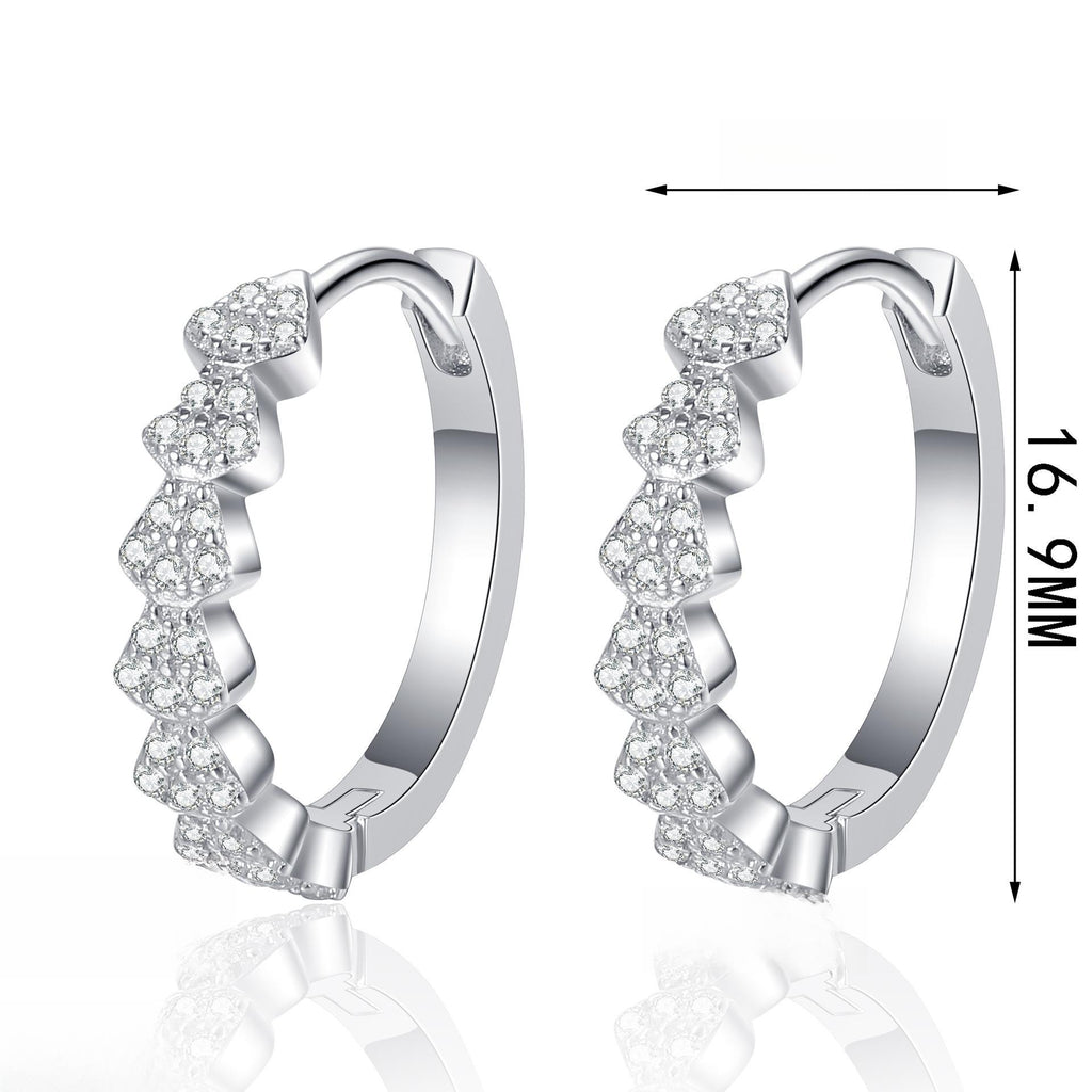 Elegant S925 Sterling Silver Full Moissanite Stud Earrings with Minimalist Diamond Accents