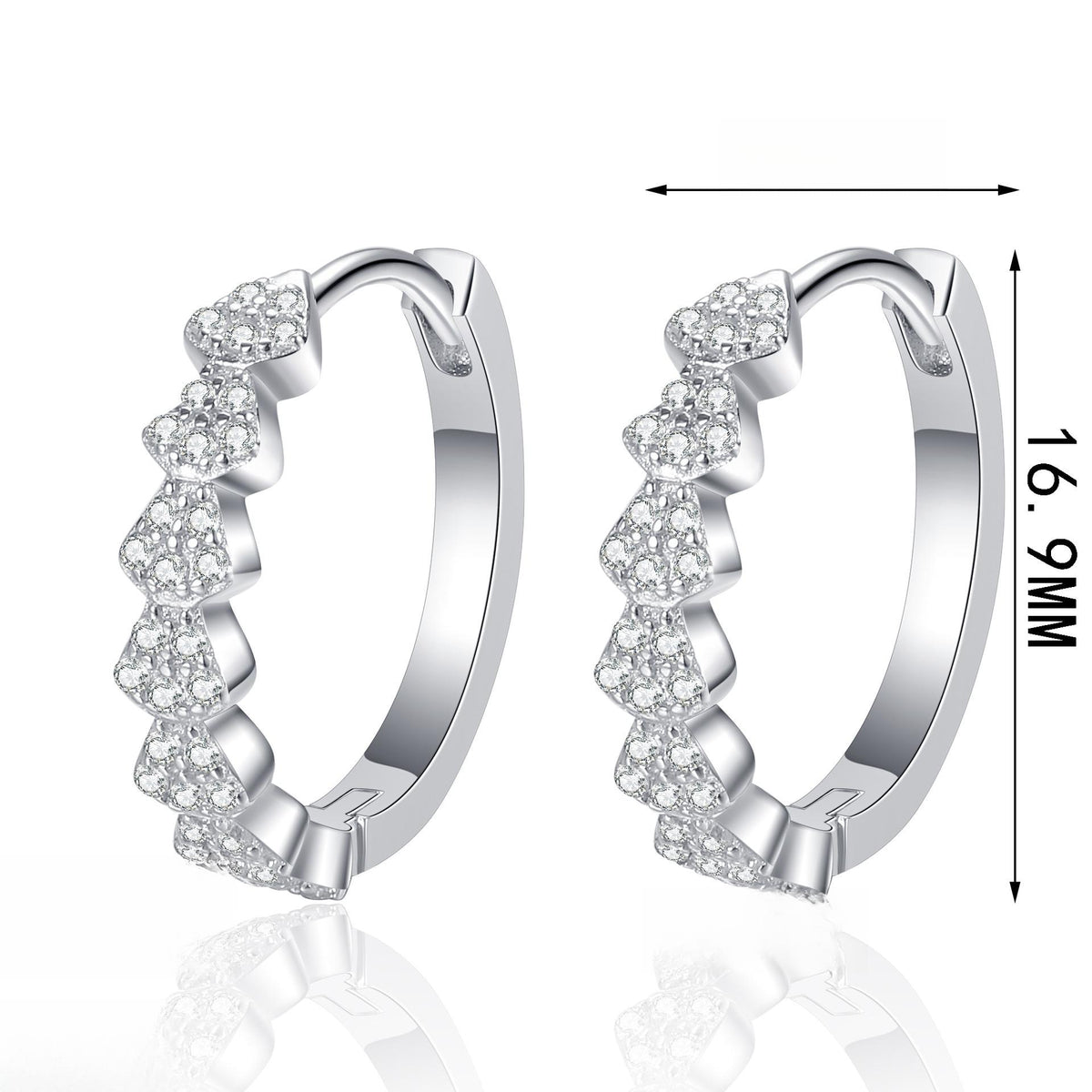 Elegant S925 Sterling Silver Full Moissanite Stud Earrings with Minimalist Diamond Accents