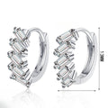 Emerald Cut Moissanite Silver Earrings for Women with Geometric Design and Fashionable Style