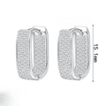 Square Moissanite Stud Earrings for Women - Premium 925 Sterling Silver Leaf Design Ear Jewelry