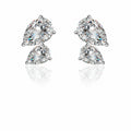 Mossanite Double Pear-Shaped 925 Sterling Silver Earrings