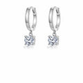 Round Moissanite Hoop Earrings 925 Sterling Silver Drop Earrings