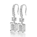 Radiant-Cut Moissanite Pavé Drop Earrings in 925 Sterling Silver