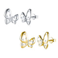 Moissanite Butterfly Pavé Stud Earrings in 925 Sterling Silver