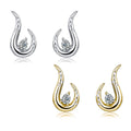 Pear-Cut Moissanite Teardrop Swirl Stud Earrings in 925 Sterling Silver