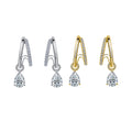 Pear-Cut Moissanite Pavé Hoop Drop Earrings in 925 Sterling Silver