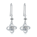 Round-Cut Moissanite Windmill Drop Earrings in 925 Sterling Silver