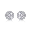 Round-Cut Moissanite Floral Halo Stud Earrings in 925 Sterling Silver