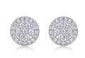 Round Moissanite Cluster Halo Stud Earrings in 925 Sterling Silver