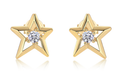 Round-Cut Moissanite Star Stud Earrings in 925 Sterling Silver