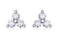 Round-Cut Moissanite Tri-Cluster Stud Earrings in 925 Sterling Silver