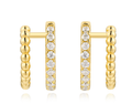 Round-Cut Moissanite Pave Huggie Hoop Earrings in 925 Sterling Silver
