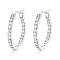 Round-Cut Moissanite Pavé Oval Hoop Earrings in 925 Sterling Silver