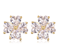 Heart-Cut Moissanite Floral Cluster Stud Earrings in 925 Sterling Silver