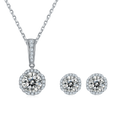 Round-Cut Moissanite Halo Stud Earrings in 925 Sterling Silver
