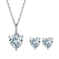 Heart-Cut Moissanite Solitaire Stud Earrings in 925 Sterling Silver