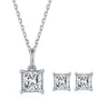 Princess-Cut Moissanite Classic Solitaire Stud Earrings in 925 Sterling Silver