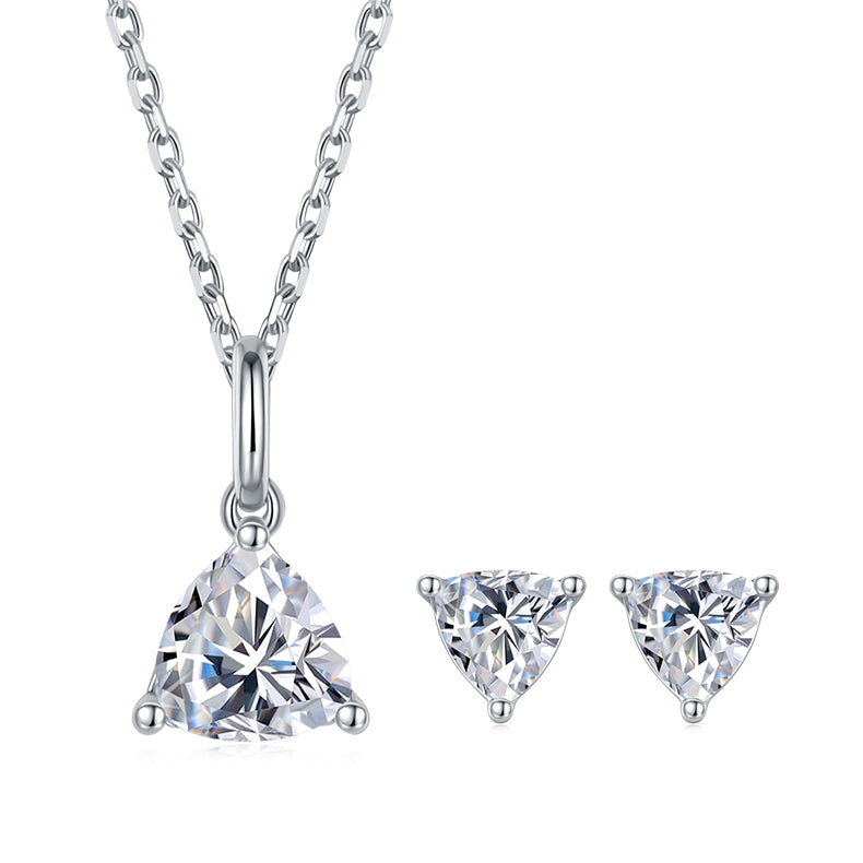 Trillion-Cut Moissanite Solitaire Stud Earrings in 925 Sterling Silver