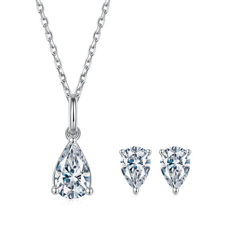 Pear-Cut Moissanite Classic Solitaire Stud Earrings in 925 Sterling Silver