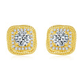 Round-Cut Moissanite Rope Halo Stud Earrings in 925 Sterling Silver