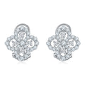 Pear-Cut Moissanite Floral Cluster Stud Earrings in 925 Sterling Silver